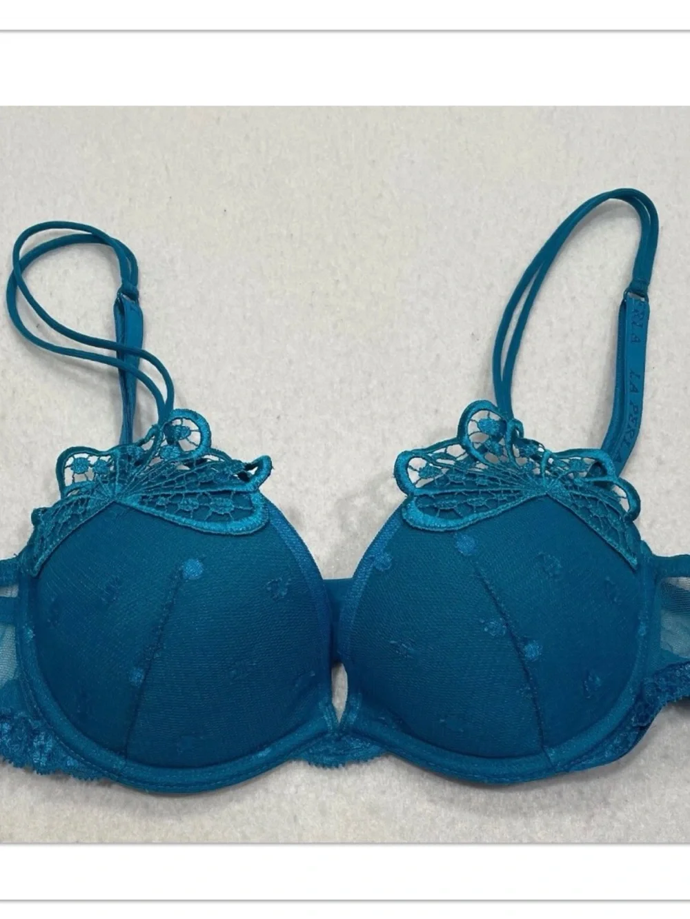 La Perla Noche De Viento Macrame Fan Motifs Leavers Lace Push Up Bra 32B $350